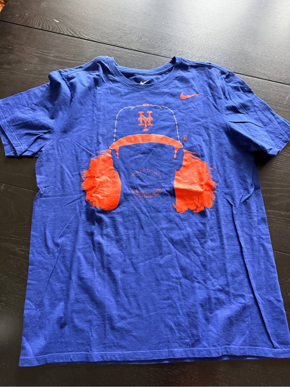 Nike New York Mets MLB Jacob deGrom "Hair-itage" Graphic T-Shirt, Size L